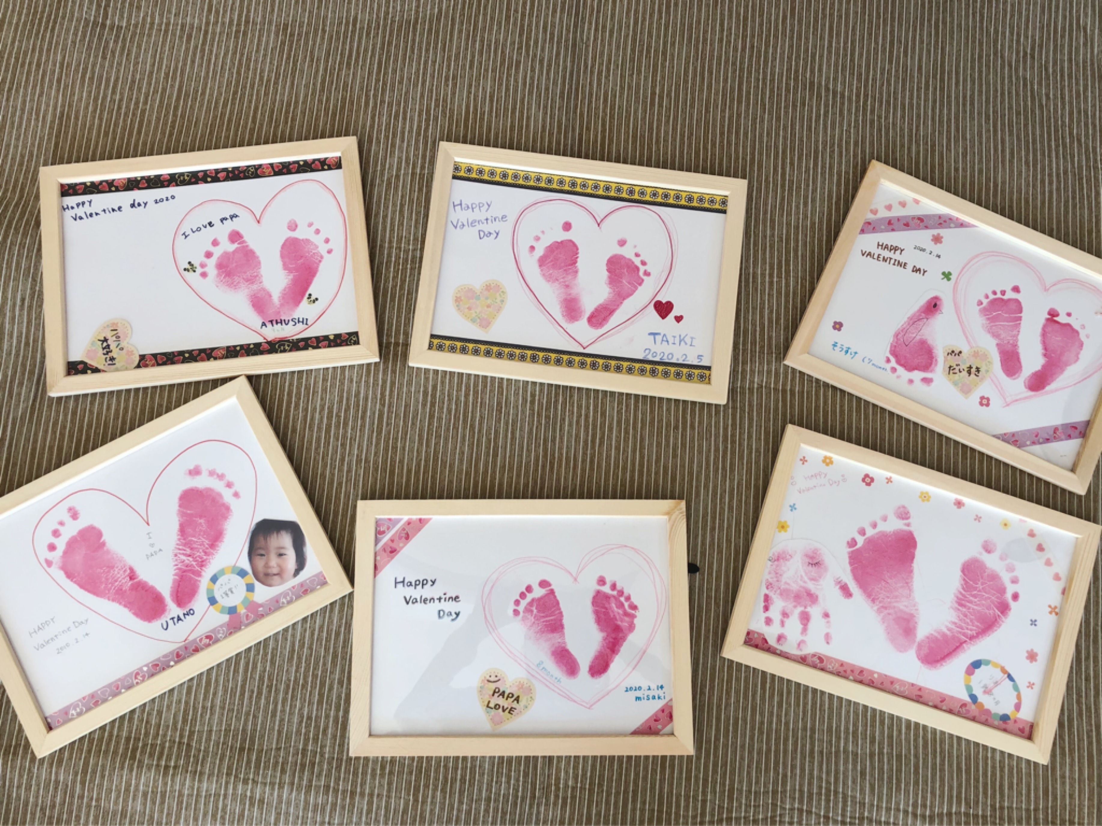 赤ちゃんの足形アートでバレンタインのプレゼント作り 群馬前橋 オンライン ママと赤ちゃんの産後ダイエット教室